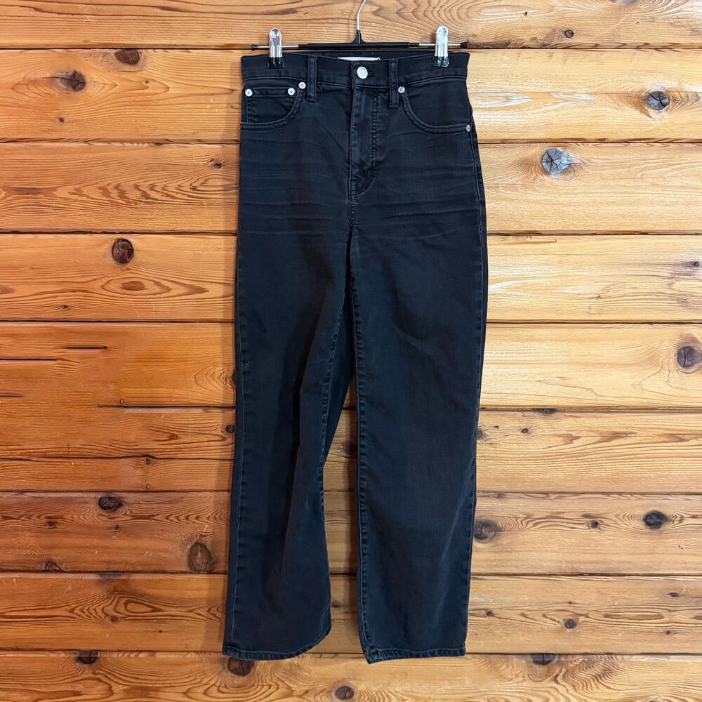 Madewell Slim Wide Leg Crop Black Jeans 24